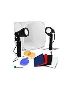 LimoStudio 25" Photo Shooting Box White Tent with Color Backdrops, 2 Sets of Table Top Mini Light Stand Kit, Ecommerce Product Photo Shoot, Professional Image Creating Studio, AGG2288