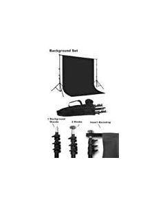 CowboyStudio Photography Background Support Set - 1 Background Support System, 1 Black 10x12 feet Muslin Backdrop, 1 Carry Case for the Support System