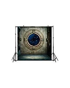 Leyiyi Grunge Space Capsule Galaxy Backdrop 6x6ft Photography Backdrop Mechanical Age Steampunk Marble Frame Church Decor Photo Portrait Vinyl Video Studio Prop