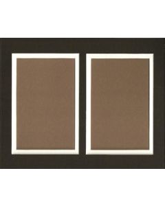Pack of 5 8x10 Black & White Double Picture Mat, for 2 4x6 Pictures