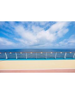 Laeacco Deck Seascape of Luxury Cruise Ship Backdrop 10x7ft Vinyl Photography Backgroud Balcony Sea View Fence Seaside Vacation Waterfront Relaxing Time Children Adult Summer Holiday