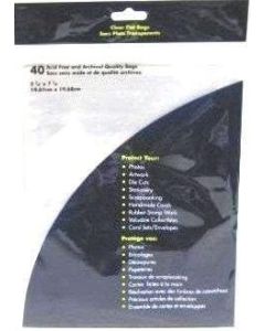 Clear Flat Plastic Bags-5 3/4" X 7 3/4" (Acid Free) 40 Bags