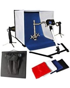 KAEZI 16" Photo Studio Tent in a Box Light Cube - 1 Tent, 2 Light Set, 1 Stand, 1 Case