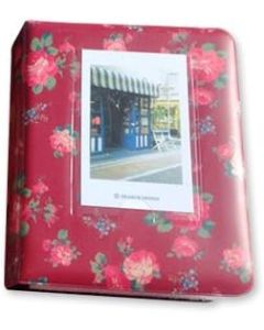 Darkhorse 64 Pockets Retro Rose Fuji Mini Book Styles Name Card Holder Photo Album for Fujifilm Instax Mini 7S / 8 / 25 / 50S films - Burgundy