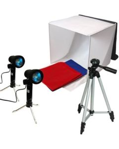 LimoStudio Photography Photo Video Studio Lighting Kit Set Photo Studio Light Box, 2 x High Output Lights, 4 x Chromakey Backgrounds, 1 x 41" Camera Tripod, LMS778