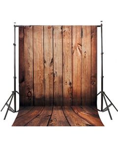 DODOING 5X7ft Wooden Wall Floor Cloth Fabric Photography Backdrops Photo Studio Background Studio Props