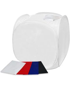 LimoStudio 24 Inch Pop Up Shooting Tent Cube with Blue, Black, White, and Red Backgrounds for Photo Studio, AGG2742
