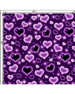 Ticuenicoa 88ft Heart Early 2000s Photography Backdrop Happy Valentine's Day Background Purple Heart Birthday Bridal Shower Wedding Banner