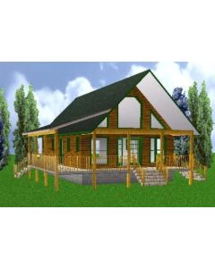 Easy Cabin Designs 24x40 Country Classic 3 Bedroom 2 Bath Plans Package, Blueprints & Material List,White