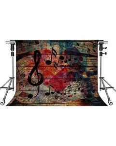 Music Notation Backdrop for Party Decorations Music Stage Backdrop Music Symbol Wooden Wall Photography Background MEETSIOY 7x5ft Themed Party Photo Booth YouTube Backdrop GEMT1371