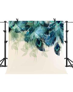 MTMETY 10x10Ft Peacock Feathers Backdrop Elegant Sample Background Girls Lady Family Props Vinyl Photography Video GEME118