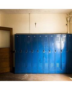 Leyiyi 7x5ft Photography Background Retro Locker Old Gym Church School Indoor Design Concrete Floor Grunge Graffiti Playground Swimming Pool Dressing Room Photo Portrait Vinyl Studio Video Prop