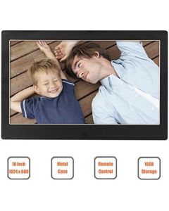 FULLBELL 10 Inch Digital Picture Frame, FU-DPF10BA with 1024x600 High Resolution Screen, Metal Case, 16GB Memory and IR Remoter (Black)