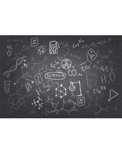 AOFOTO 6x4ft Science Lab Backdrop Chemistry Classroom Back to School Photography Background Class Drawing Chalkboard Blackboard Banner for Medical Laboratory Birthday Party Video Studio Props Vinyl