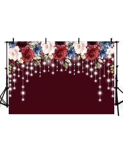 MEHOFOND Burgundy Backdrop for Wedding Decoration Supplies Bridal Shower Birthday Flower Banner Photography Background Banner Cake Table Photo Studio Prop 8x6ft