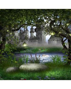 GladsBuy Outside of The Castle 8' x 8' Computer Printed Photography Backdrop Outdoor Architectural Theme Background ZJZ-097