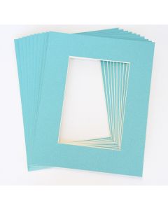 topseller100, Pack of 10 Light Blue 11x14 Picture Mats Matting with White Core Bevel Cut for 8x10 Pictures