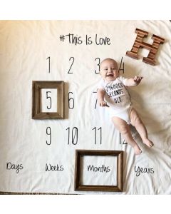 Baby Milestone Blanket Month by Month Personalized Photo Prop - 38" x 38"
