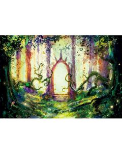 DORCEV 10x7ft Fairy Tale Forest Kingdom Backdrop for Enchanted Forest Theme Children's Birthday Party Photography Background Hazy Glitter Halo Wedding Bridal Shower Art Portraits Photo Props