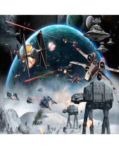 LYWYGG 10x10FT Outer Space Backdrop Galaxy Wars Photo Backgrounds Boys Party Supplies Black Stars Science Fiction Photography Backdrop Kids Birthday Decorations Banner CP-248-1010