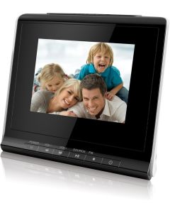 Coby DP356BLK 3.5-Inch Digital Photo Frame with Alarm Clock, Black