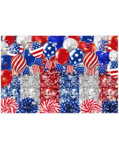 Allenjoy 68" x 45" 4th of July Backdrop for Photography Glitter Independence Day Patriotic Background Veterans USA Freedom Memorial National Presidents Day Party Decor Supplies Photobooth Props Gift