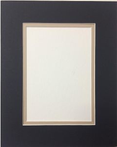 16x20 Black and Tan Double Picture Mat, Bevel Cut for 11x14 Picture or Photo