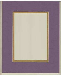 20x24 Purple & Gold Double Picture Mats Bevel Cut for 16x20 Pictures